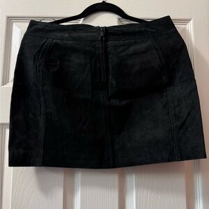 MNG Genuine Black Leather Skirt | Size M